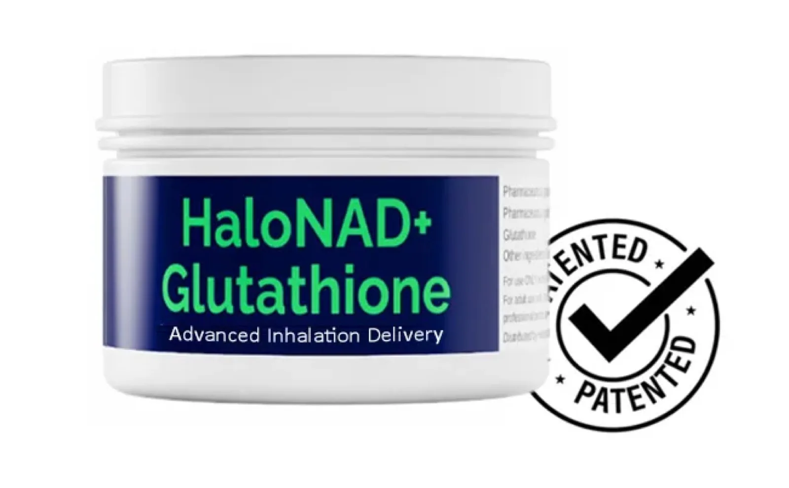 HaloNAD+ Glutatyon inhalasyon tozu, kavanoz ambalaj görseli