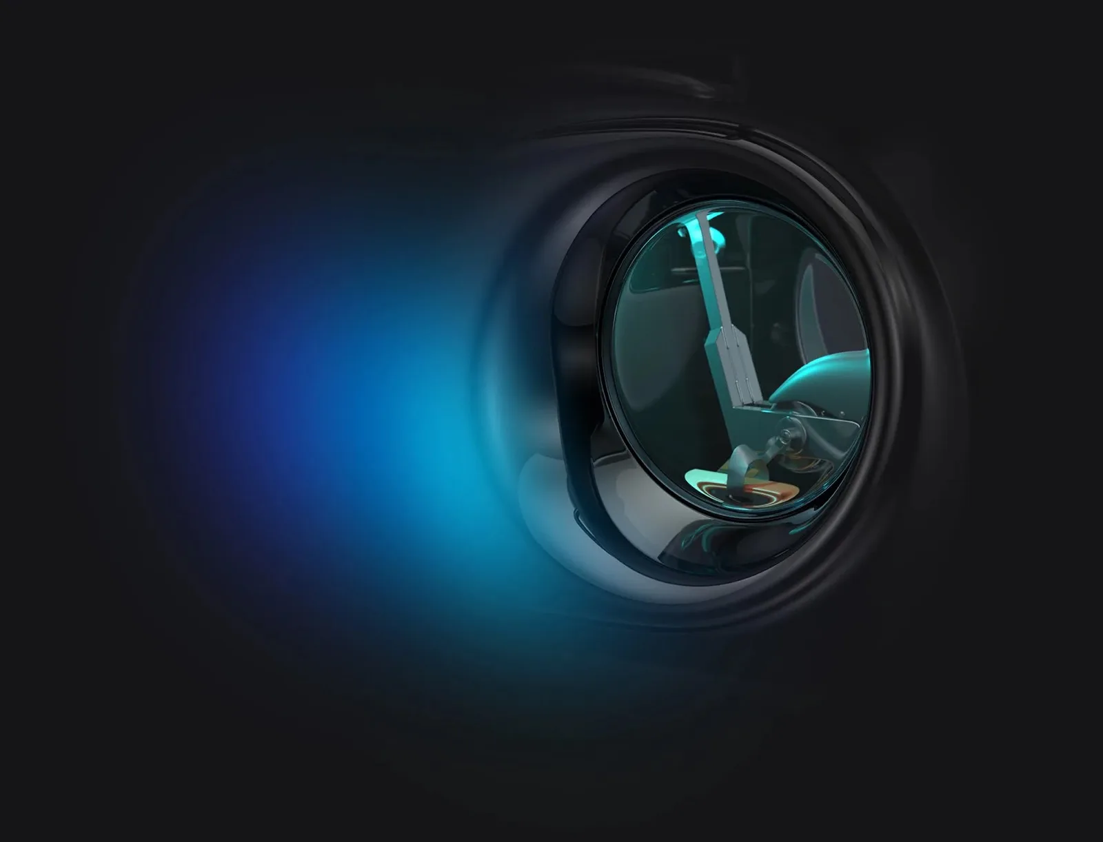 Hydroshape vakum kapsülü, mavi ışıklı kabin içi