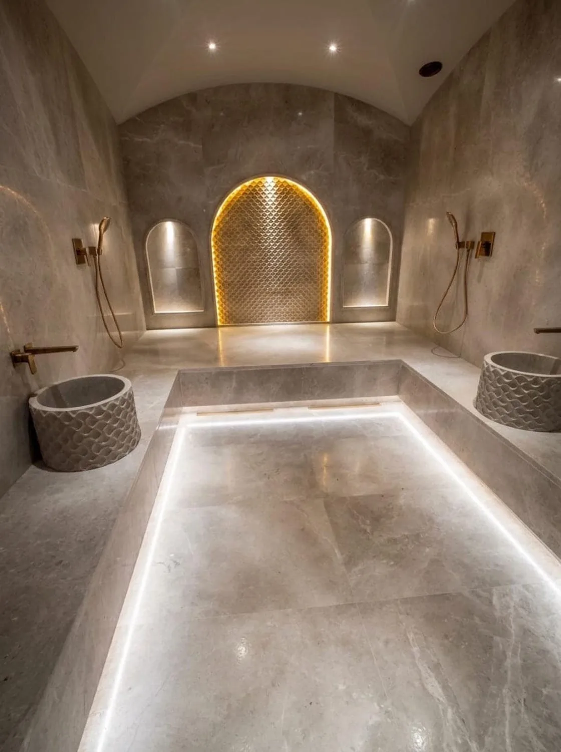 Emirates Hills villasında hamam, gömme havuz ve iki kurna