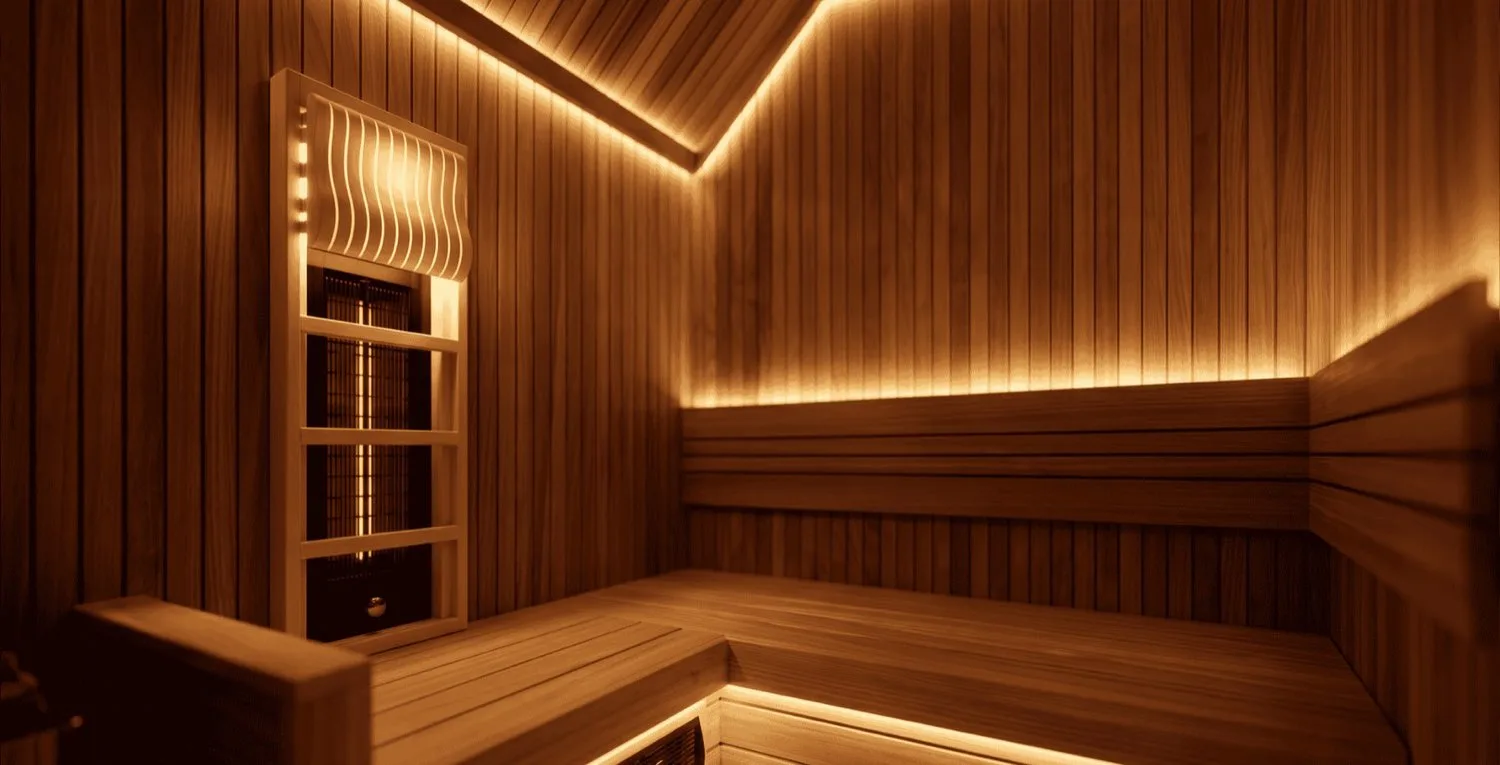 Jumeirah Golf Estates villasında sauna, gömme kızılötesi panel