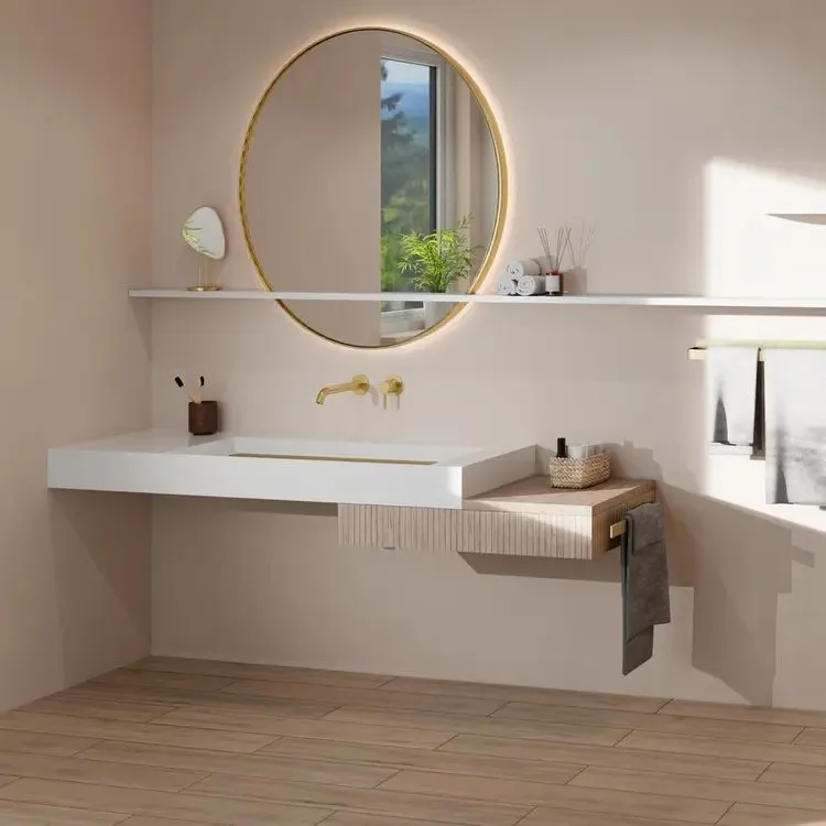 wedi Sanbath Modular lavabo, aynalı banyo uygulaması